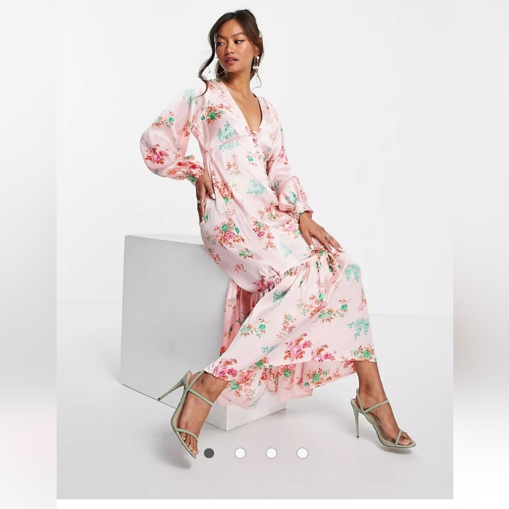 Asos Pink floral Maxi dress